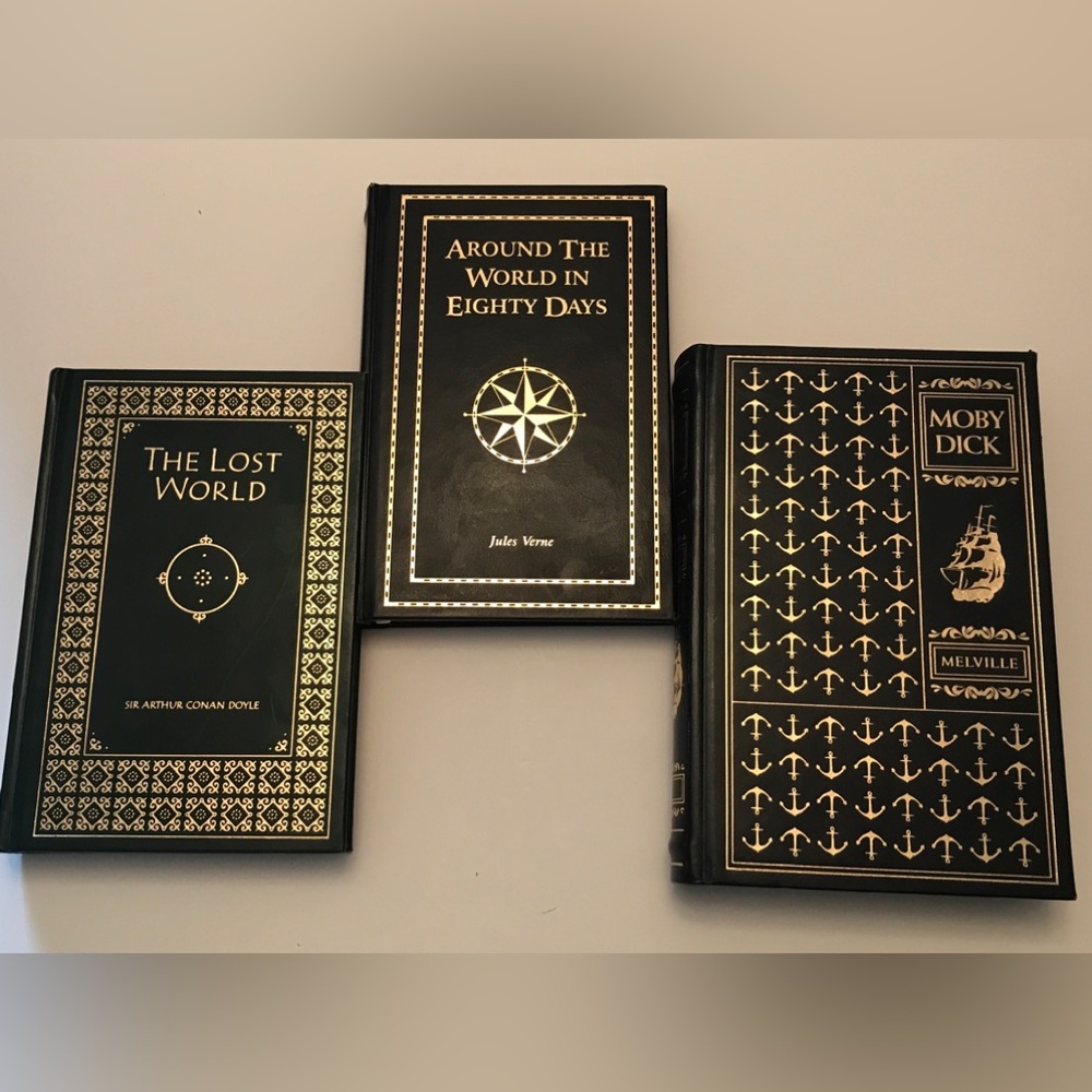 Set/3 Classic Literature Conan Doyle Melville Verne Collectors Hardcover Books